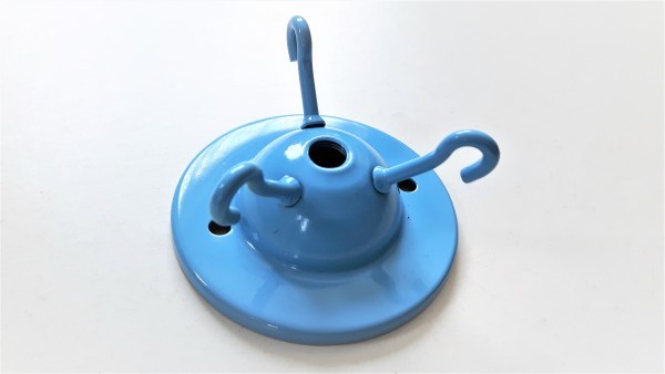 Blue triple lighting hook ceiling plate