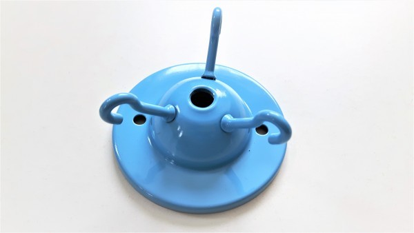 Blue triple lighting hook ceiling plate