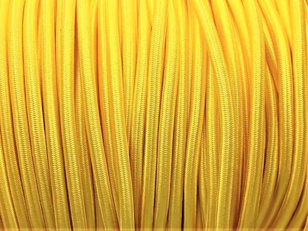 Yellow Silk Braided 3 Core Round Lighting Cable 0.50mm Inner Core