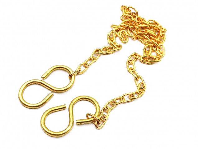 Plated Chandelier Chain With 2 S Hooks 6kg Max. Choice Of Finish And Length