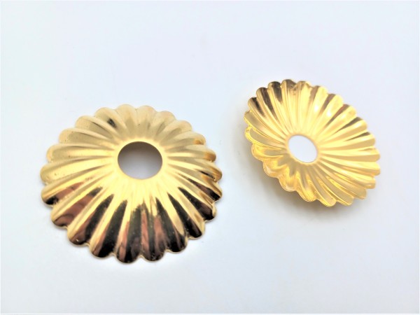 Polished brass Decorative Rosette flower cap cover 35mm Diameter with 10mm Hole  