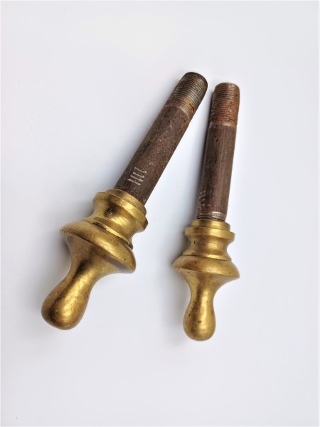 Brass chandelier finial with threads 5 eights of an inch pack of 2