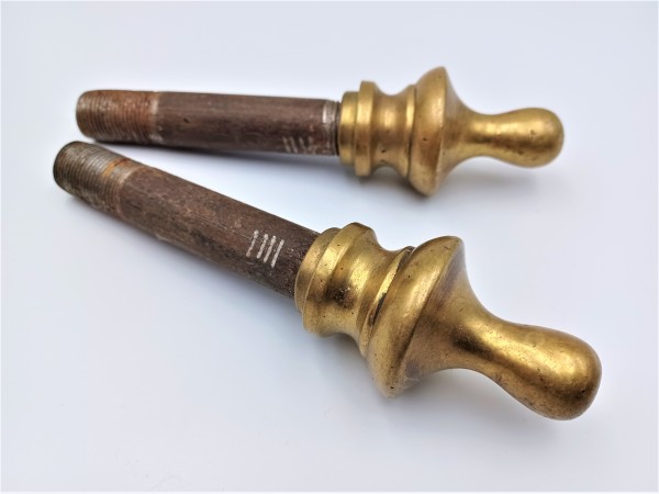 Brass chandelier finial with threads 5 eights of an inch pack of 2