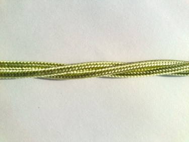 Braided 3 core Silk Flex Electric Cable Green 0.75mm