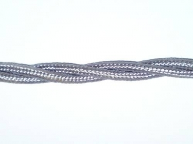 Braided silk flex silk woven electric cable in silver 3 Core 0.75mm