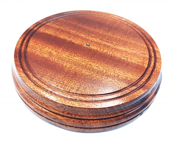 Large hardwood Ceiling pattress manufactured from Sapele varnished