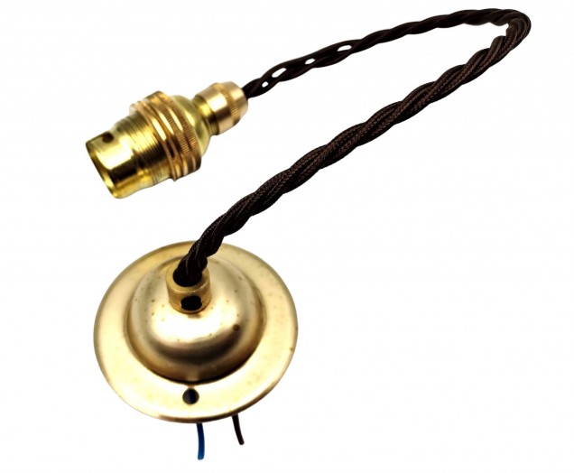 Chrome Ceiling Plate Rose With B22 Lamp Holder Set