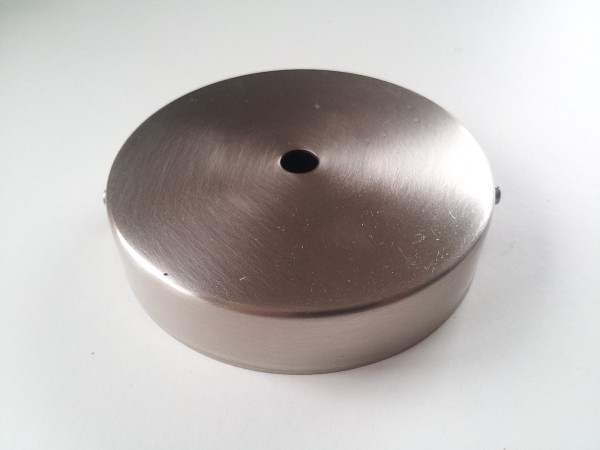 Metal ceiling rose and fixing strap brushed nickel