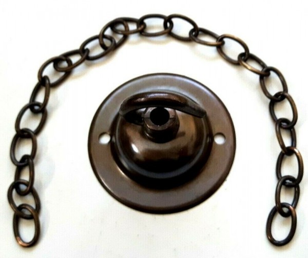Ceiling Rose Hook and chain in Antique brass 