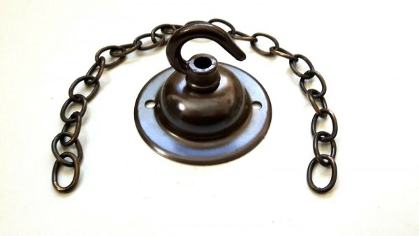 Ceiling Rose Hook and chain in Antique brass 
