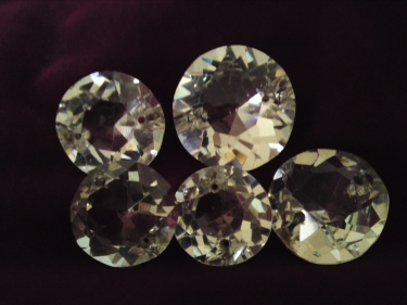 Crystal Chandelier Round Flat Back Button Original 19th Century Buttons