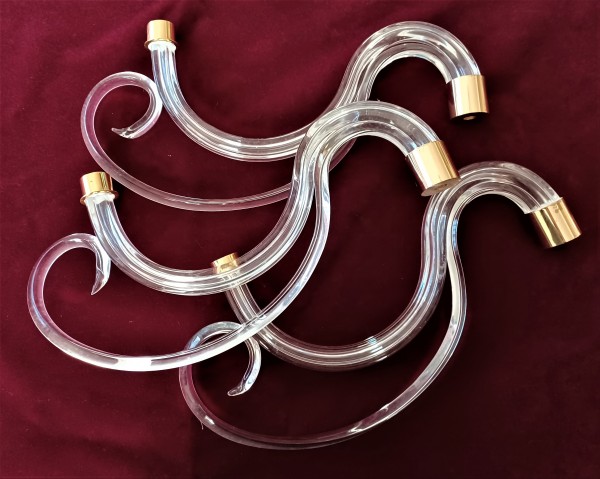 Crystal Chandelier Arm With Ornate Crook