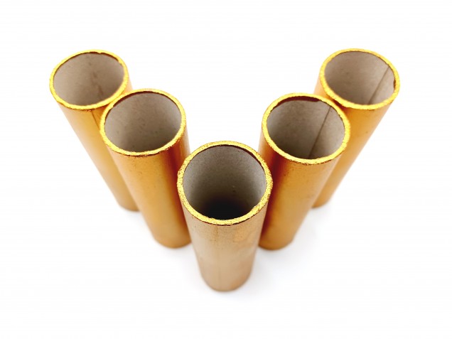 Chandelier Candle Tubes antique gold Card 100mm x 26mm