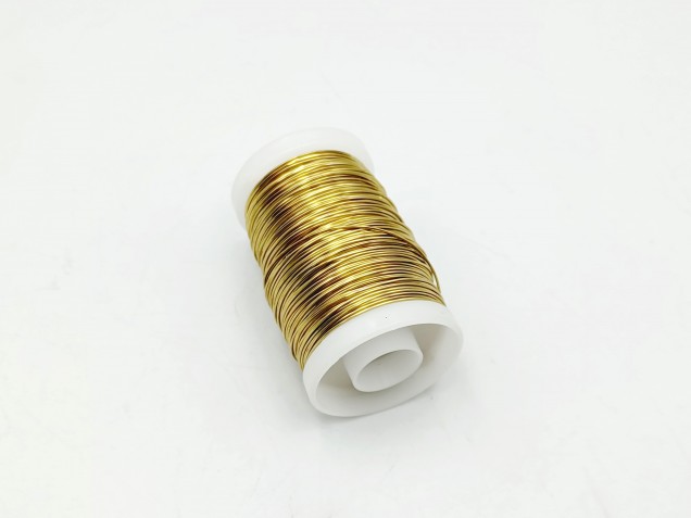 Chandelier wire gold coloured copper 0.5mm x 45 metres
