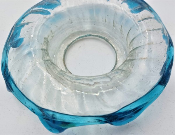 Murano Bobeche Clear and Blue  