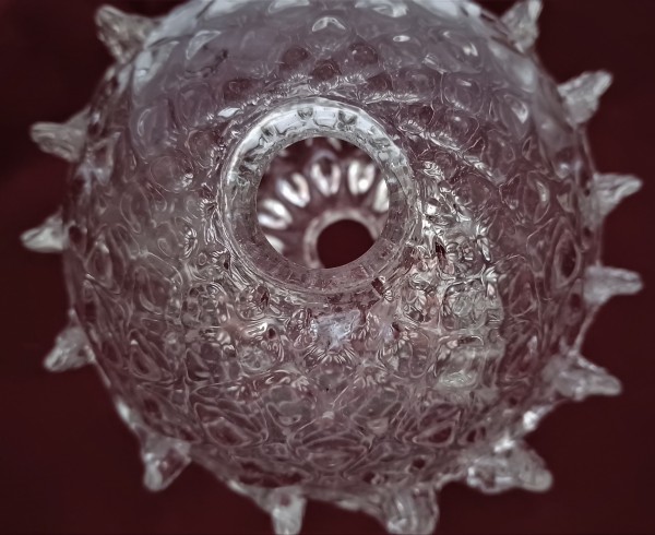 Murano Chandelier Centre Stem Ball antique Clear Glass