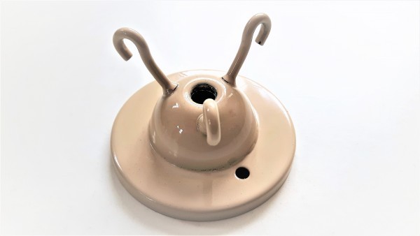 Cream triple lighting hook ceiling plate