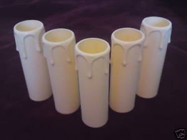 Candle Tubes-sleeves ivory Drip Plastic 65mm x 24mm
