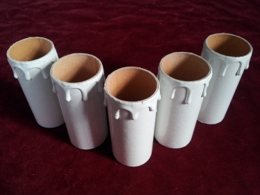 Candle Tubes White DRIP Card 95mm x 39mm