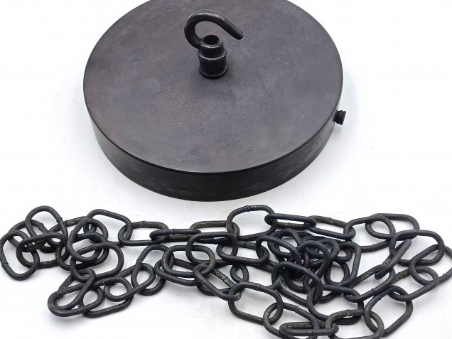 150mm Ceiling Rose Hook And Chain Dark Antique Finish