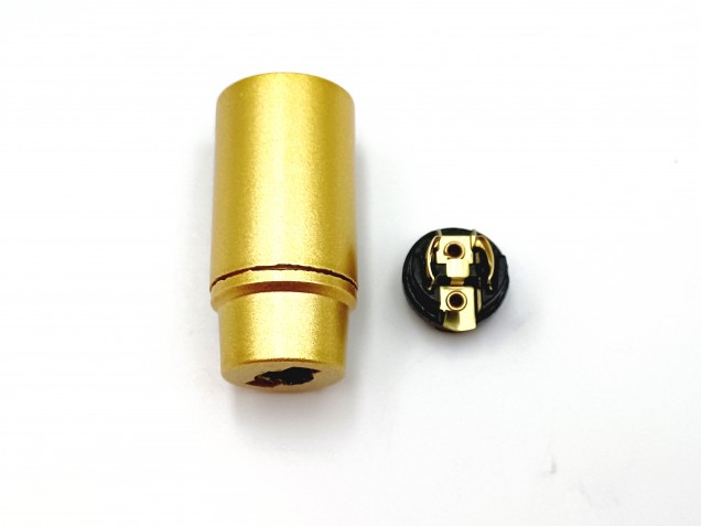 E14 Bakelite lamp holder 3 part plain skirt gold