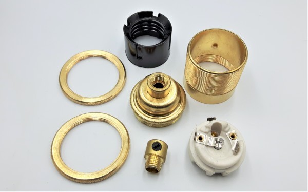 Brass Ceiling Rose With E27 Lamp Holder Set  