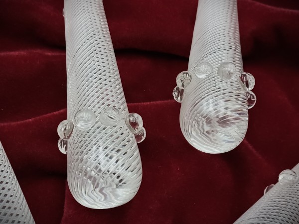 Antique Osler chandelier air twisted drop