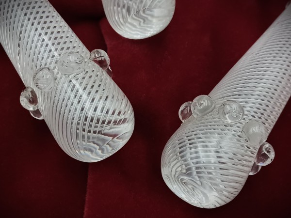 Antique Osler chandelier air twisted drop