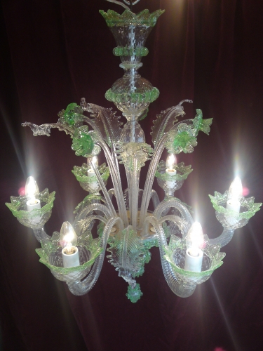 GREEN MURANO HANDMADE CHANDELIER