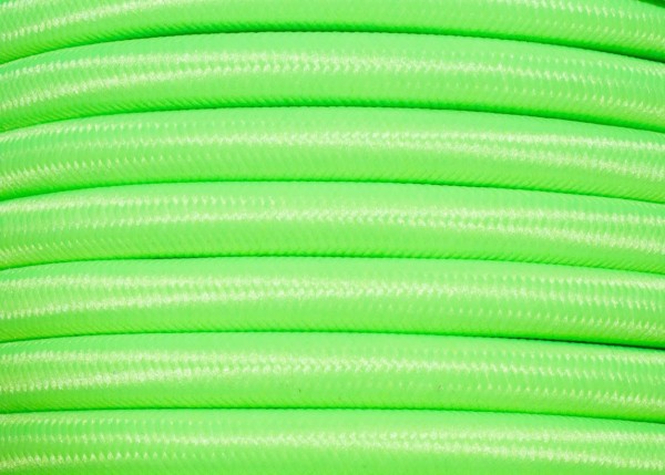 Lime Green Round Electric Cable Silk Covered 3 Core 0.50mm