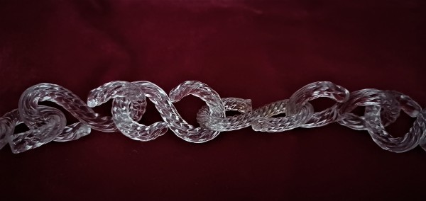 Murano Glass Sway Chain Clear Glass 