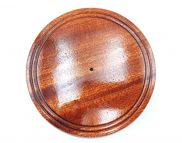 Large hardwood Ceiling pattress manufactured from Sapele varnished