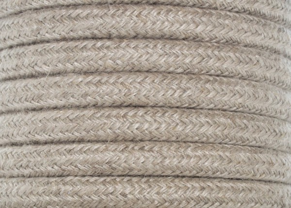 100 METRES of 3 CORE ROUND OVERBRAID HESSIAN ELECTRIC FLEX 0.50MM  