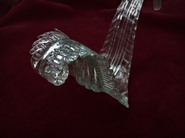 Italian large Clear Chandelier scroll Leaf 