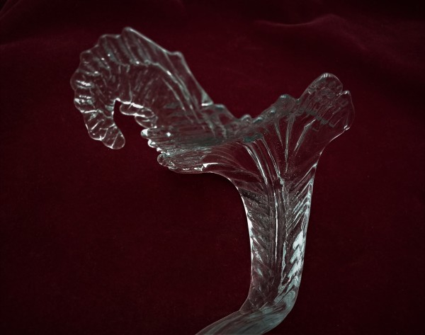 Italian large Clear Chandelier twisted scroll Leaf  