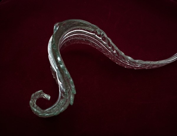 Italian large Clear Chandelier scroll Leaf 