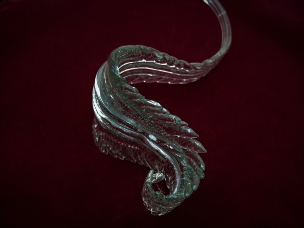 Italian large Clear Chandelier scroll Leaf 