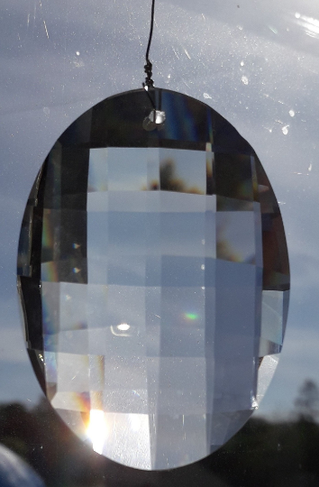 Crystal Sun Catcher Crystal Oval On Silver Wire Feng Shui
