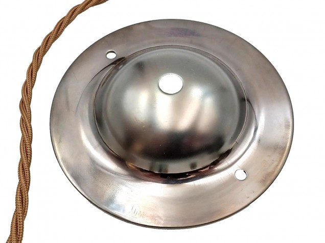 Large Ceiling Rose Dome Pendant Set With B22 Lamp Holder Antique Brass Finish 