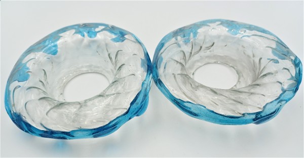Murano Bobeche Clear With Blue Decoration