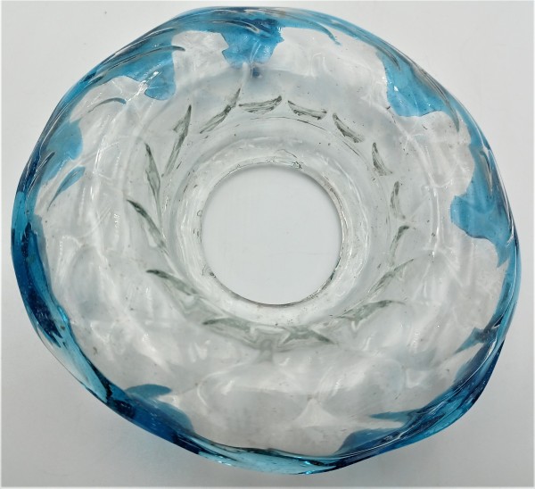 Murano Bobeche Clear With Blue Decoration
