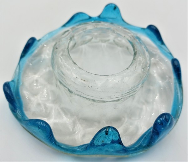 Murano Bobeche Clear With Blue Decoration