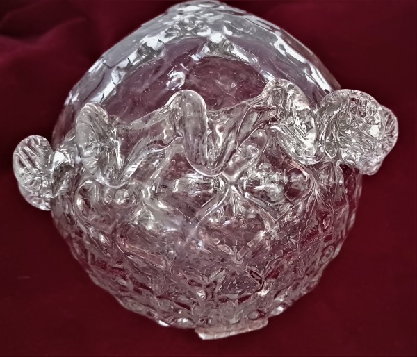 Murano Chandelier Centre Stem Ball antique Clear Glass