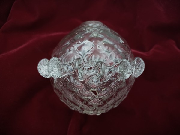 Murano Chandelier Centre Stem Ball antique Clear Glass