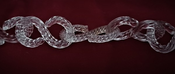 Murano Glass Sway Chain Clear Glass 