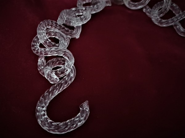 Murano Glass Sway Chain Clear Glass 