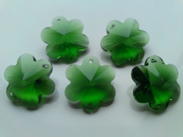 5 X GREEN CRYSTAL CHANDELIER BUTTONS CHANDELIER FLOWERS