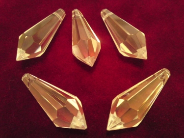 5 x NEW PENCIL SHAPE GLASS CHANDELIER DROP