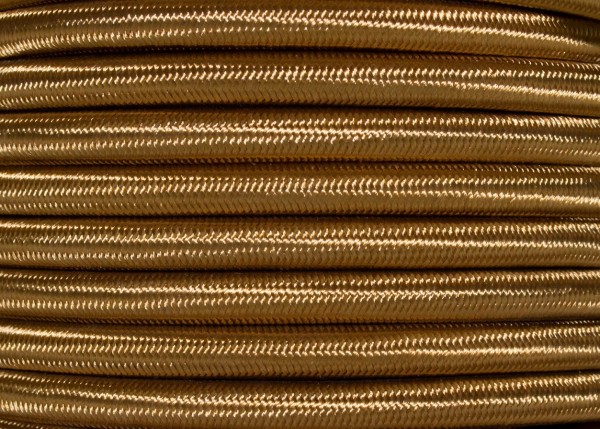 Old Gold Round Silk Covered 3 Core Electric Cable 0.50mm Inner Core