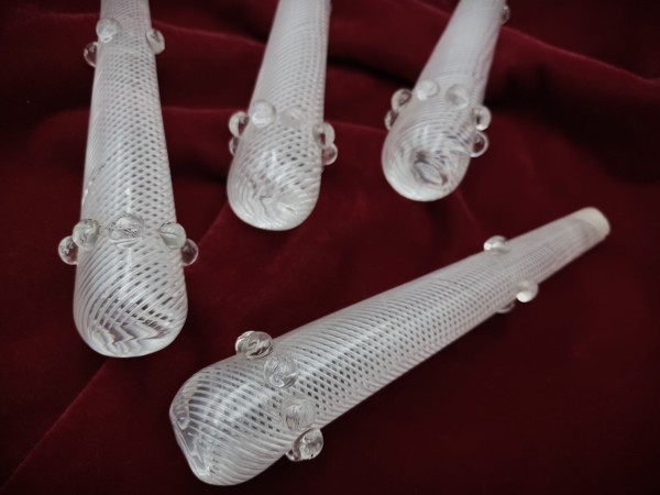 Antique Osler chandelier air twisted drop